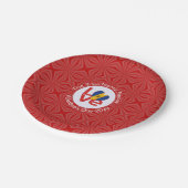 Barbadian LOVE Heart Flag Valentijn gepersonalisee Papieren Bordje (Gekanteld)