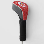 Barbadian Red LOVE Flag gepersonaliseerd Golfheadcover (Schuin)