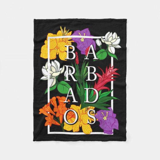 Barbados Bajan Wildflower Pride Floral Fleece Deken (Voorkant)