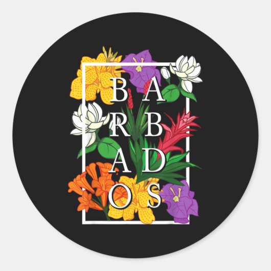 Barbados Bajan Wildflower Pride Floral Ronde Sticker (Voorkant)