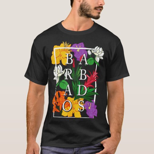 Barbados Bajan Wildflower Pride Floral  T-shirt (Voorkant)