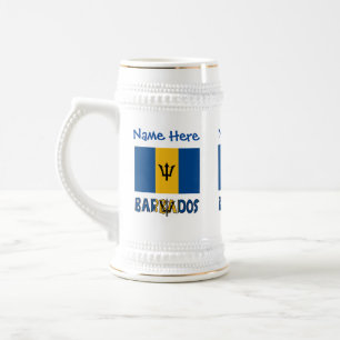 Barbados Barbadiaanse Vlag Blauw Personalisatie  Bierpul