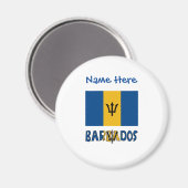 Barbados Barbadiaanse Vlag Blauw Personalisatie Magneet (Voorkant / Achterkant)