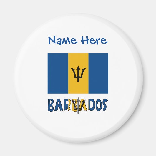 Barbados Barbadiaanse Vlag Blauw Personalisatie Magneet (Voorkant)