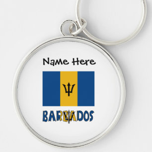 Barbados Barbadiaanse Vlag Zwart Personalisatie  Sleutelhanger