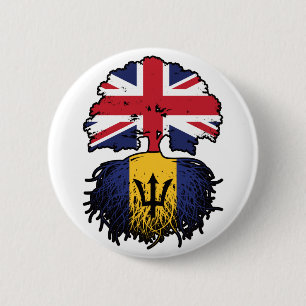 Barbados Barbadian Brits - Brits - Bergoldvlag Ronde Button 5,7 Cm
