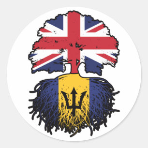 Barbados Barbadian Brits - Brits - Bergoldvlag Ronde Sticker