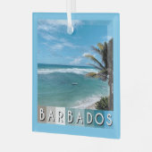 Barbados Beach Glas Ornament (Voorkant links)
