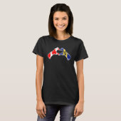 Barbados Canada Flag Barbadians Canadian Heart T-shirt (Voorkant volledig)