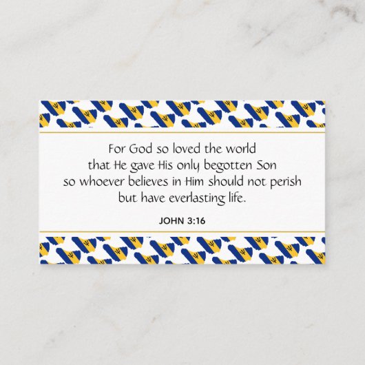 BARBADOS Christelijke scripts John 3:16 Visitekaartje (Achterkant)