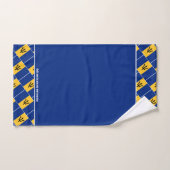 BARBADOS DRAPEAU Écriture personnalisée BLEU (Serviette à main)