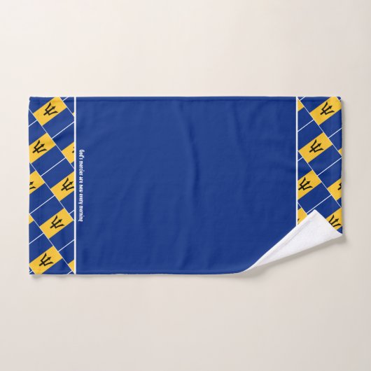 BARBADOS DRAPEAU Écriture personnalisée BLEU (Serviette à main)