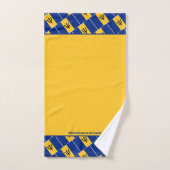 BARBADOS DRAPEAU Écriture personnalisée JAUNE (Serviette à main)