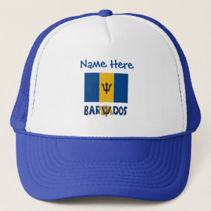 Barbados en Barbadiaanse vlag Blauw Personalisatie Trucker Pet
