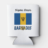Barbados en Barbadiaanse vlag met Jouw naam Blikjeskoeler (Achterkant)