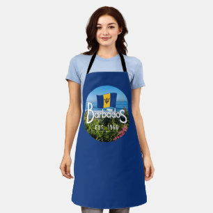 "Barbados Est. 1966" Oostkust Uitzicht met vlag Schort
