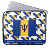 BARBADOS FLAG | Aangepaste scripts | Gezegende nat Laptop Sleeve (Voorkant)
