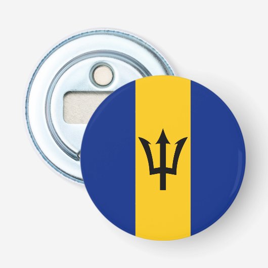 Barbados Flag Button Flesopener (Voorkant)