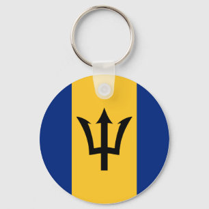 Barbados Flag Button Sleutelhanger