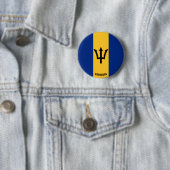 Barbados Flag Charming Patriotic Button (In situ)