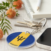 Barbados Flag Charming Patriotic Sleutelhanger (Voorkant Rechts)