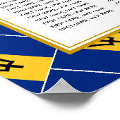 BARBADOS FLAG Custom Wedding 120 Seating Plan Poster (Hoek)