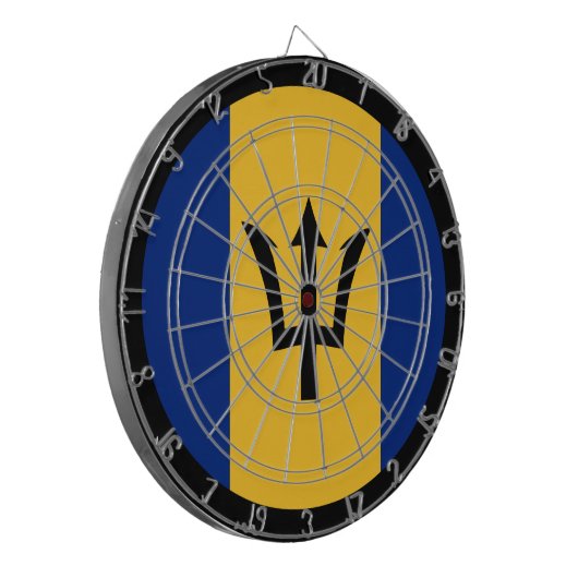 Barbados Flag Dartboard & Barbados/spelraad Dartbord (Voorkant Links)