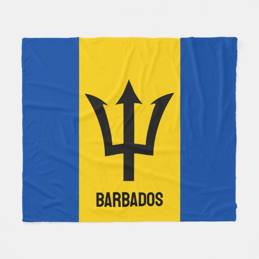 Barbados Flag Fleece Deken (Voorkant (Horizontaal))
