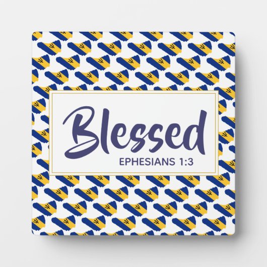 BARBADOS FLAG | Gezegend | Ephesians Scripts Fotoplaat (Voorkant)