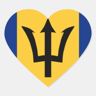 Barbados Flag Hart Sticker