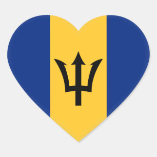 Barbados Flag Hart Sticker