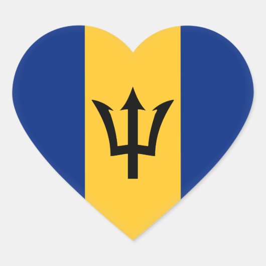 Barbados Flag Hart Sticker (Voorkant)