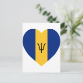 Barbados Flag Heart Briefkaart (Staand voorkant)
