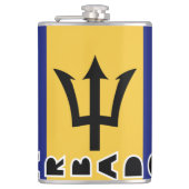 Barbados Flag Heupfles (Voorkant)