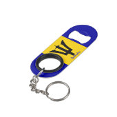 Barbados Flag Mini Flessenopener (Achterkant Gekanteld)