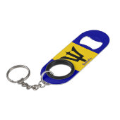 Barbados Flag Mini Flessenopener (Voorkant Gekanteld)