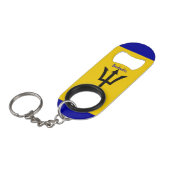Barbados Flag Mini Flessenopener (Voorkant Gekanteld)
