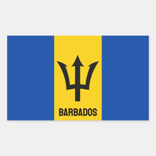 Barbados Flag Rechthoekige Sticker (Voorkant)