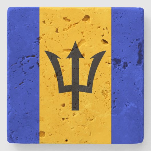 Barbados Flag Stenen Onderzetter (Voorkant)