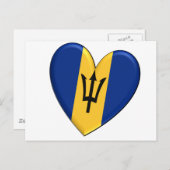 Barbados Heart Flag Briefkaart (Voorkant / Achterkant)