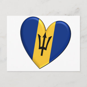 Barbados Heart Flag Briefkaart
