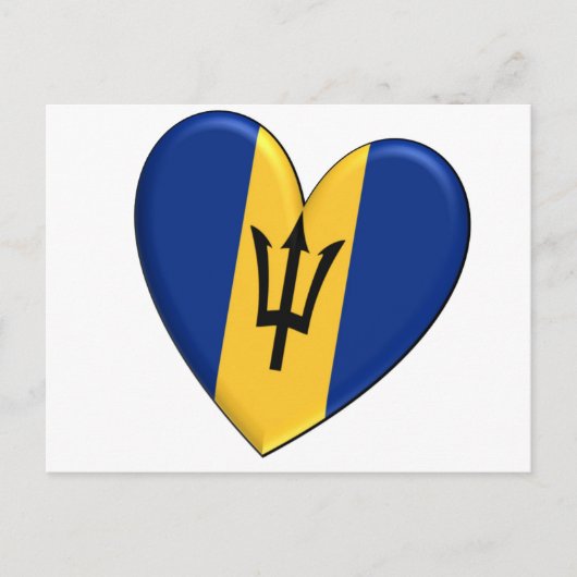 Barbados Heart Flag Briefkaart (Voorkant)
