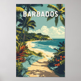 Barbados Illustratie Reizen Art Vintage Poster