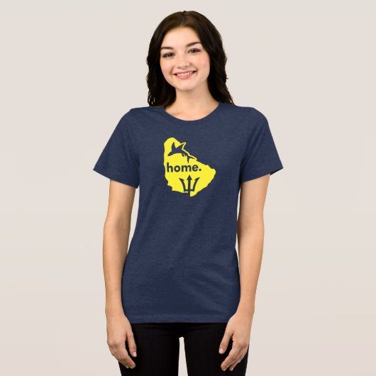Barbados Is Home Tri-Blend Shirt (Voorkant volledig)