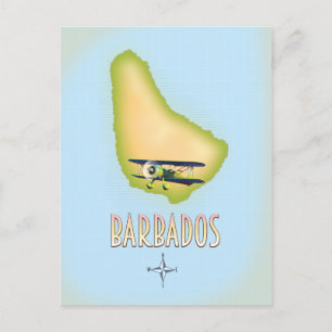 Barbados Kaart vintage reisposter.