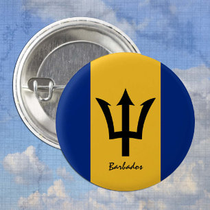 Barbados-knop, patriottische Barbados-mode Ronde Button 3,2 Cm