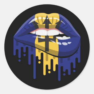 Barbados Lips Pride Root Flag Ronde Sticker