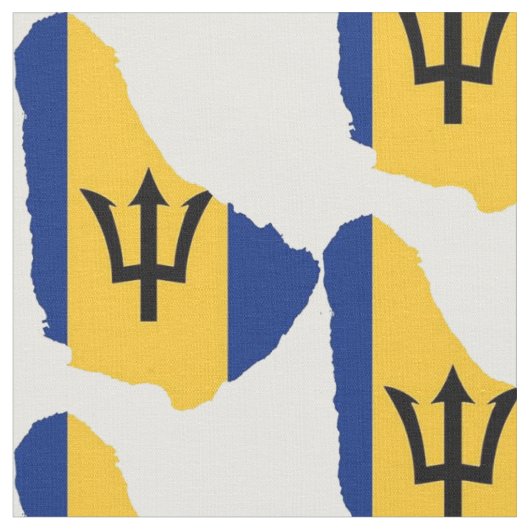 Barbados Map Fabric Stof (Close Up)