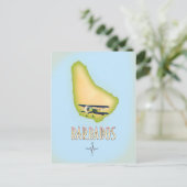 Barbados Map vintage-poster. Briefkaart (Staand voorkant)