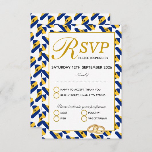 BARBADOS Mariage Celebration RSVP Response Card (Devant / Derrière)
